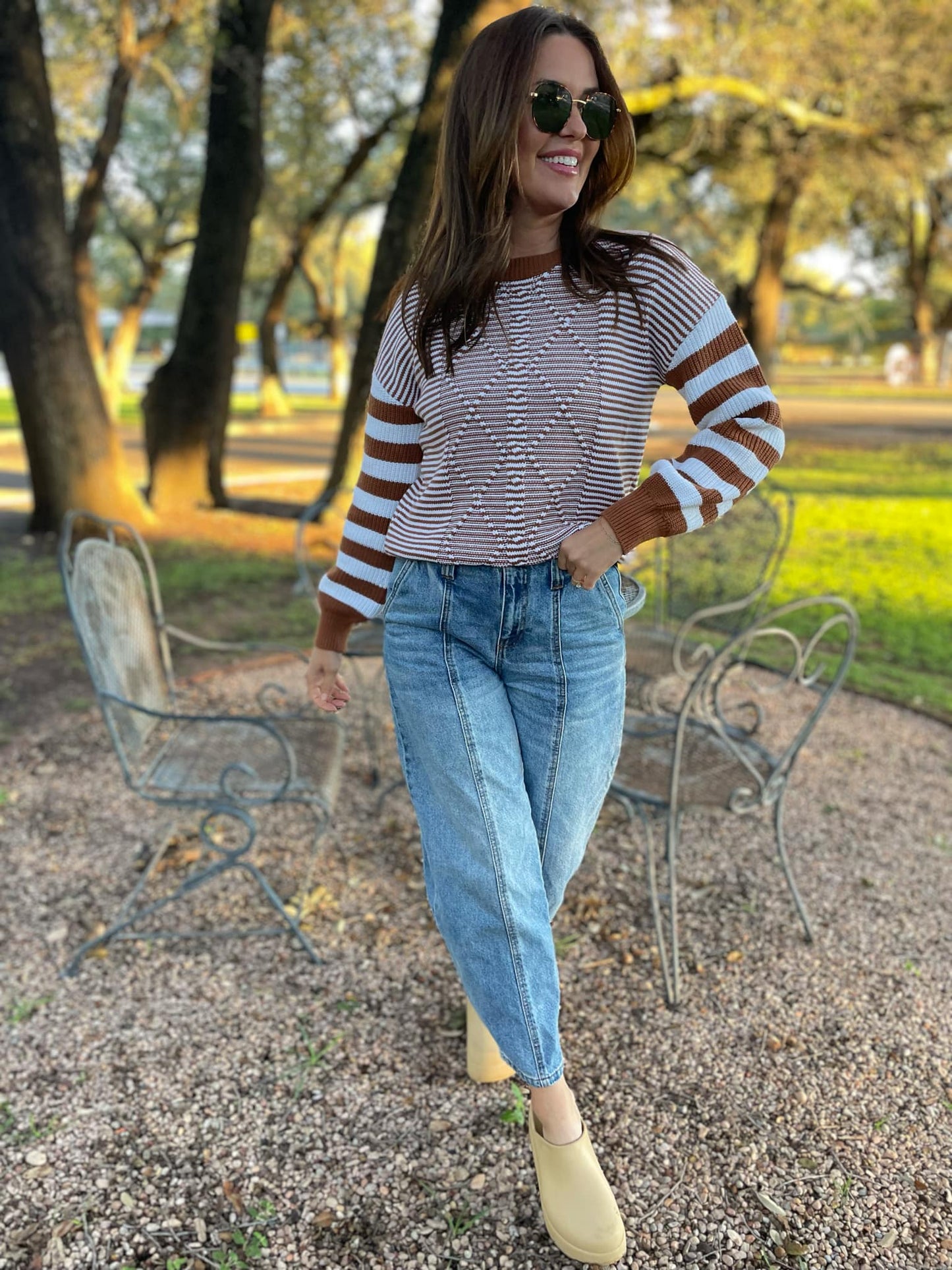 PREORDER: Aspen Striped Sleeve Sweater in Four Colors MadreForte LLC