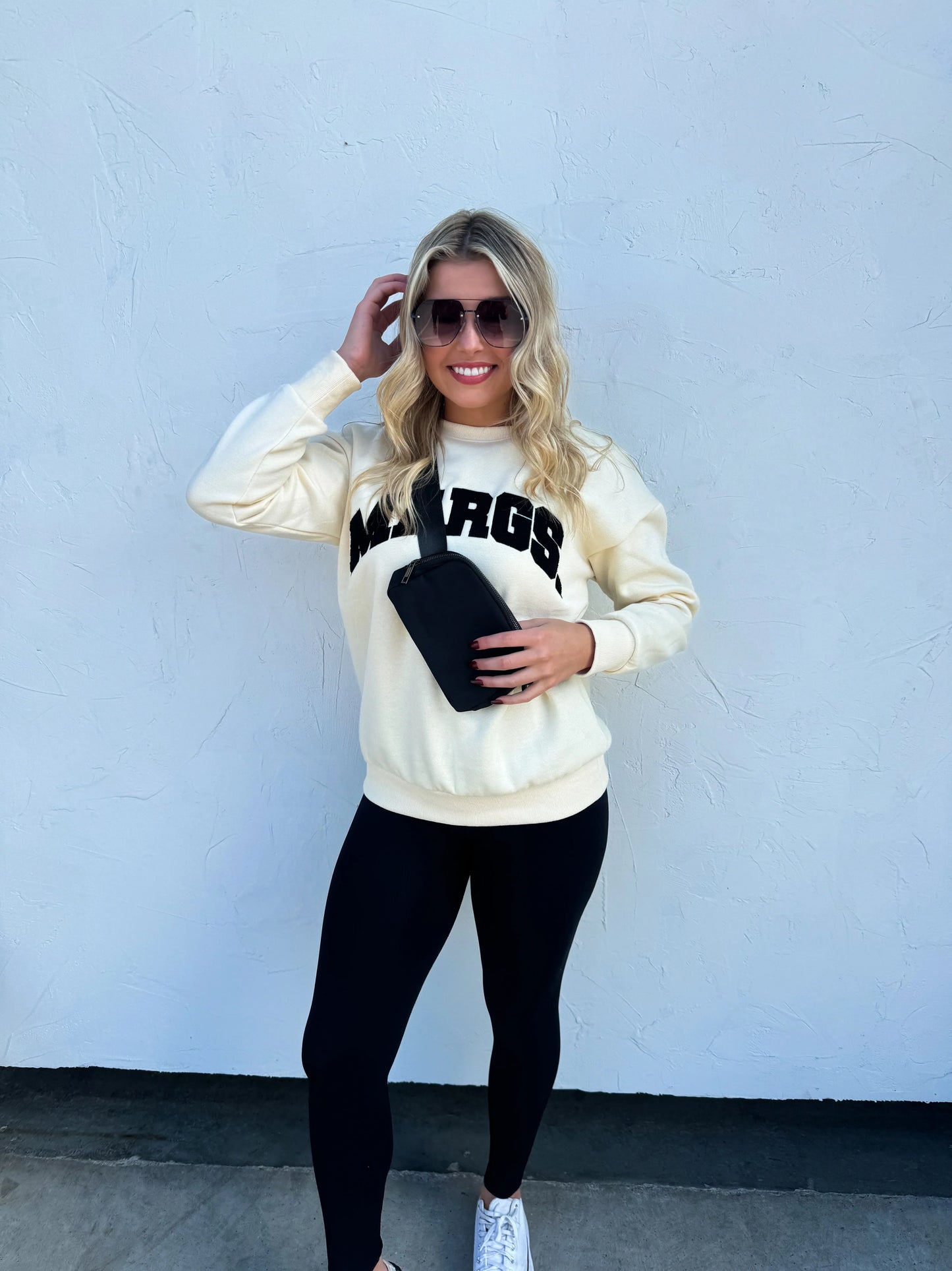 PREORDER: Margs Sherpa Letter Sweatshirt MadreForte LLC