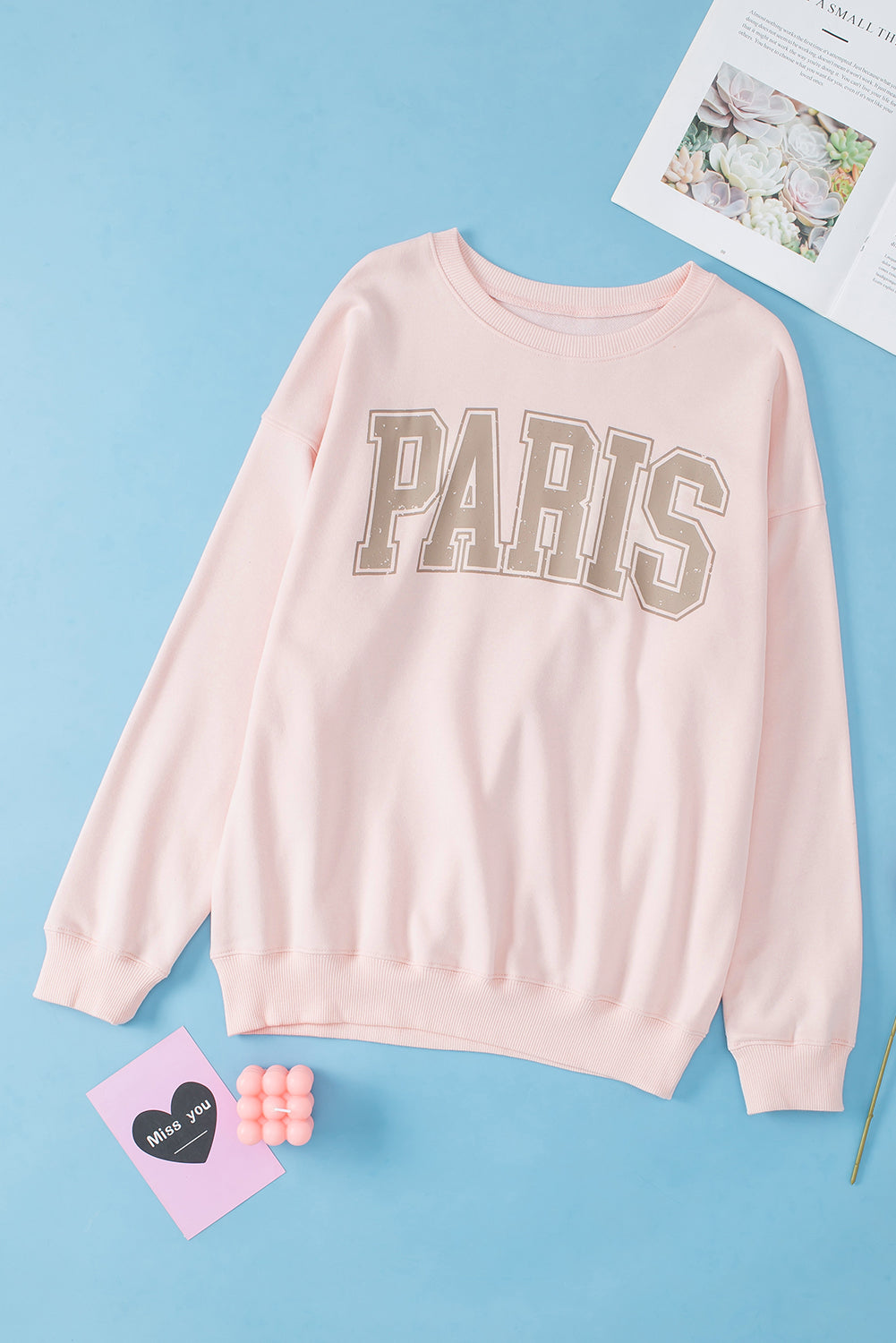 PARIS Round Neck Long Sleeve Sweatshirt MadreForte LLC