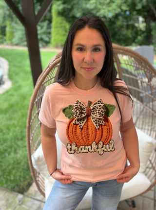 Thankful Faux Crochette Tee