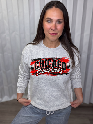 Chicago Blackhawks Brushstroke Graphic Sweatshirt