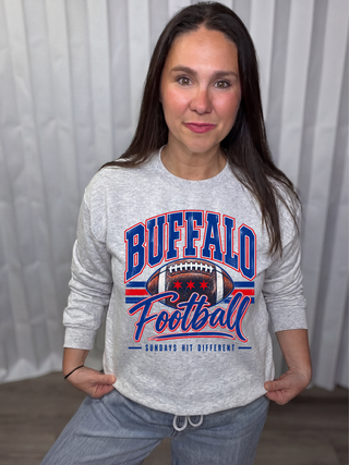 Buffalo Football Sundays Hit Different Graphic Crew Sweatshirt