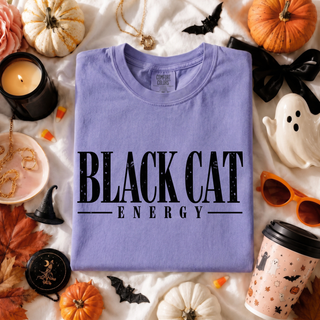 Black Cat Energy Halloween Graphic Tee
