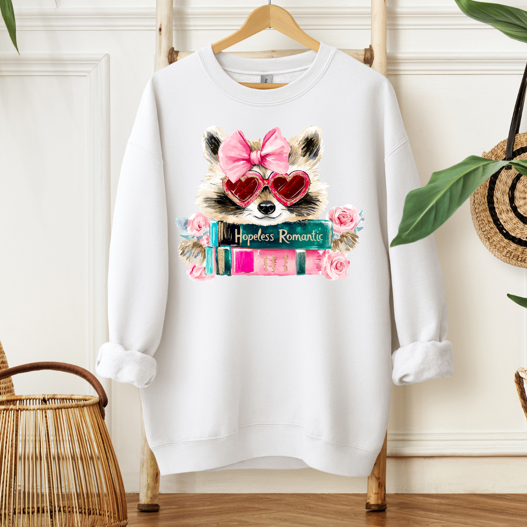 Hopeless Romantic Raccoon| T Shirt or Sweater MadreForte LLC