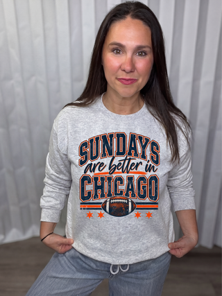 Sundays Are Better in Chicago Graphic Crew Sweatshirt