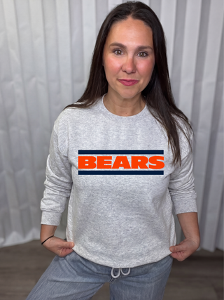 Bears Double Line Graphic Crew Sweatshirt
