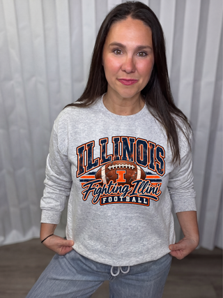 Illinois Fighting Illini Football Graphic Crew Sweatshirt