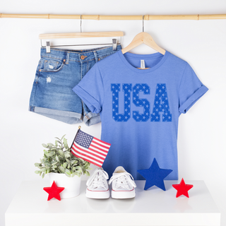 Distressed USA (Blue) Tee
