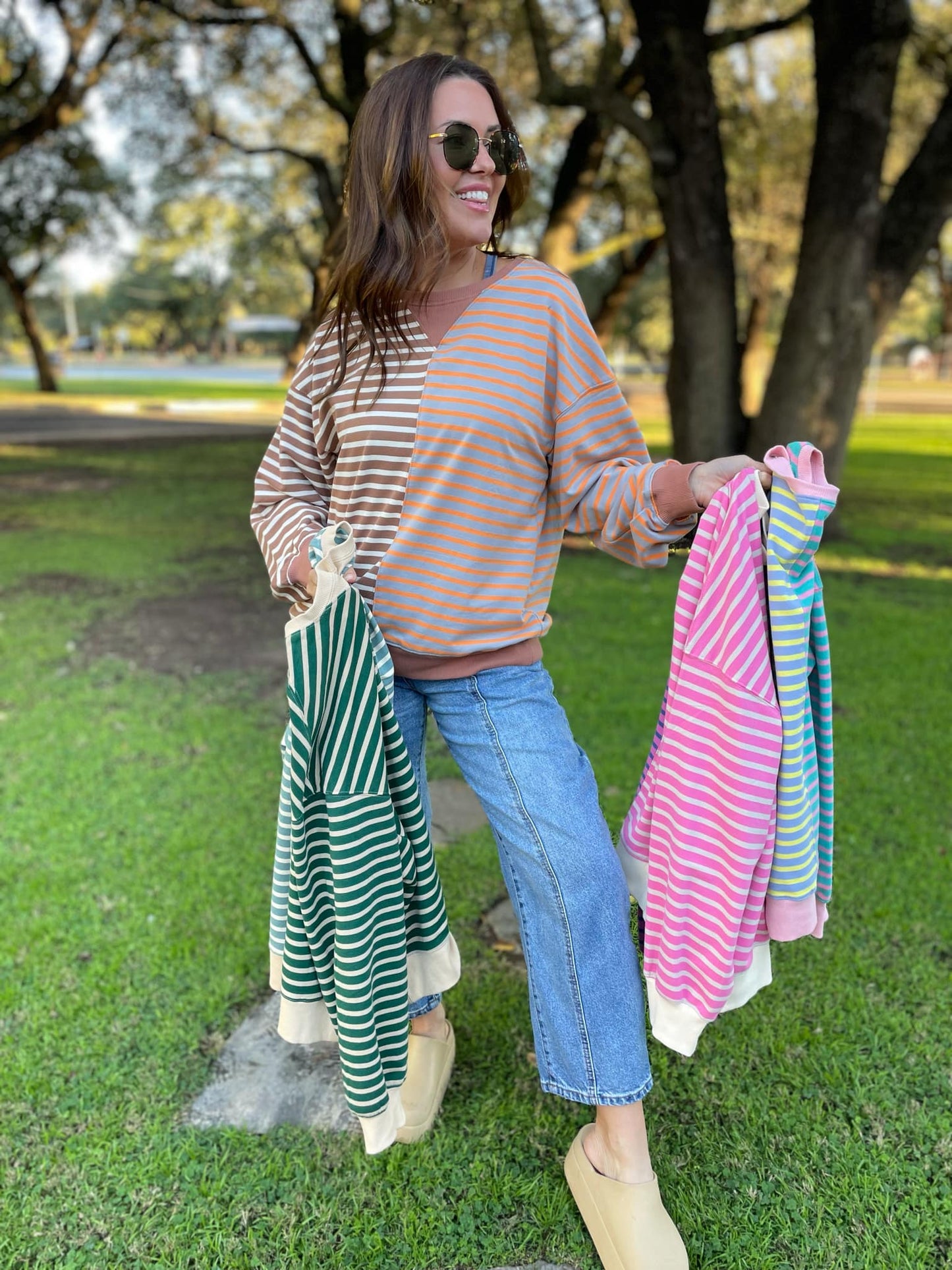 PREORDER: Step By Step Stripe Sweatshirt in Four Colors MadreForte LLC