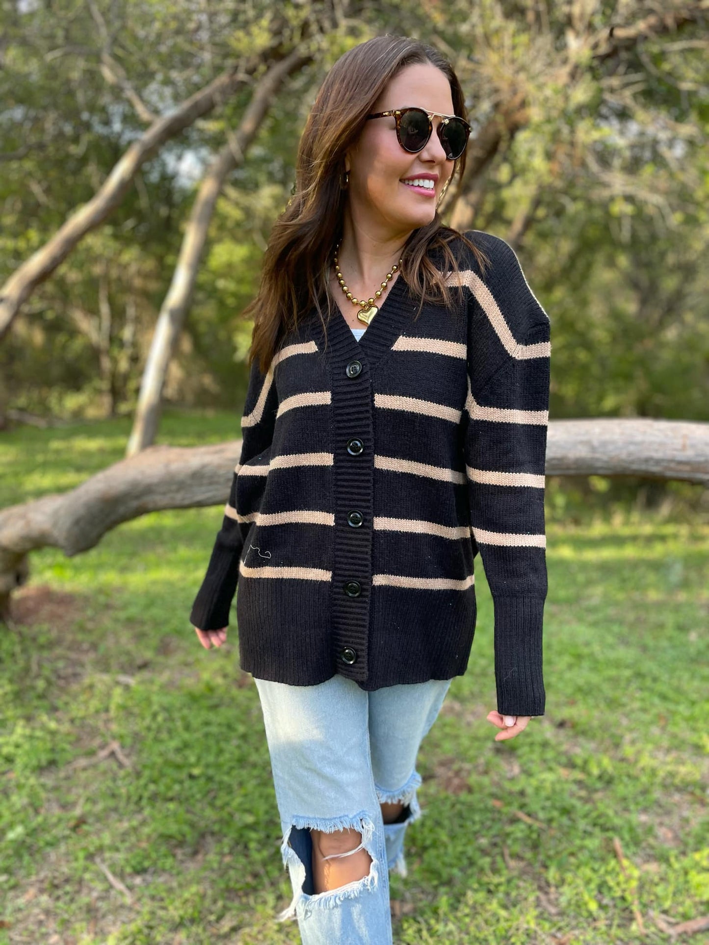 PREORDER: Brooks Striped Cardigan MadreForte LLC