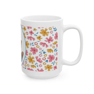 Love Yourself Floral Ceramic Mug  15oz