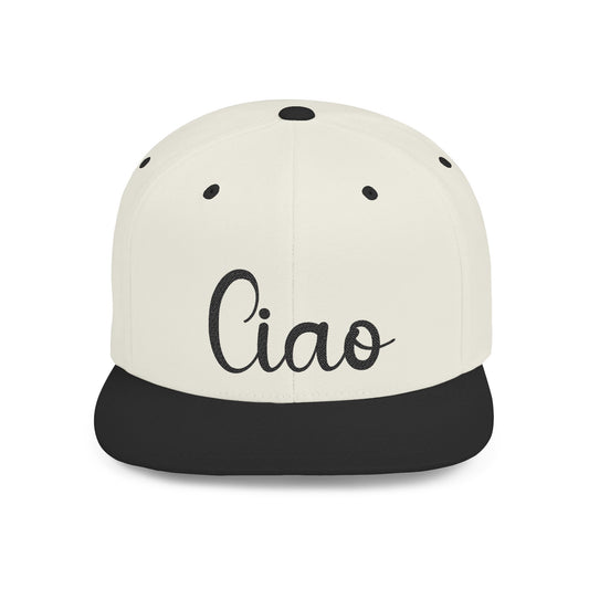 Ciao Flat Bill Snapback Cap embroidered