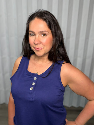 Terry Henley Tank — Coral or Navy