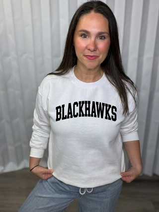 Bold Blackhawks Graphic Crew Sweatshirt