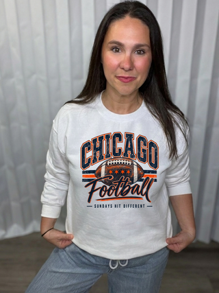 Chicago Football Sundays Hit Different Graphic Crew Sweatshirt