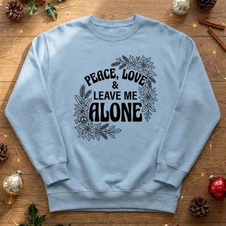 Peace, Love & Leave Me Alone Graphic Crew Sweatshirt