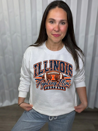 Illinois Fighting Illini Football Graphic Crew Sweatshirt