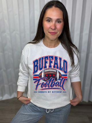 Buffalo Football Sundays Hit Different Graphic Crew Sweatshirt