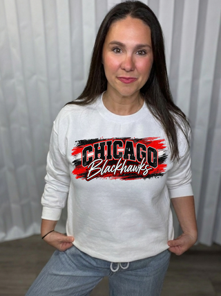 Chicago Blackhawks Brushstroke Graphic Sweatshirt