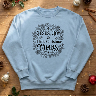 Jesus, Joy & a Little Christmas Chaos Graphic Crew Sweatshirt