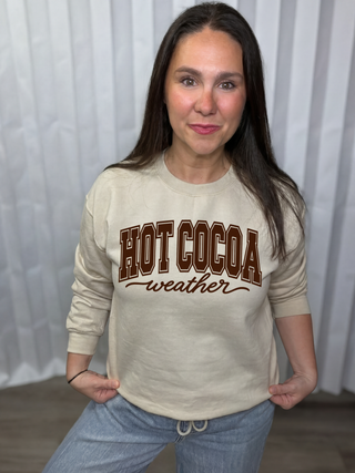 Hot Cocoa Weather crew neck sweatshirt