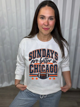 Sundays Are Better in Chicago Graphic Crew Sweatshirt