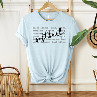 SoftBall Words| Sweatshirt or T-Shirt