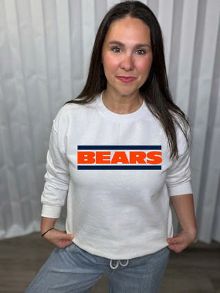 Bears Double Line Graphic Crew Sweatshirt