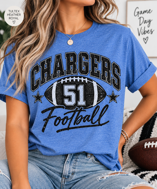 Custom Team Football Number Graphic Tee