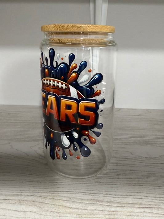 Bears Football Sipper Glass Cup