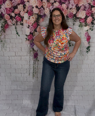 Get Out of Town Ruffle Sleeve Top