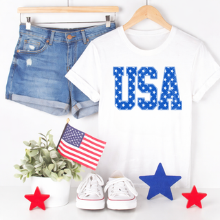 Distressed USA (Blue) Tee