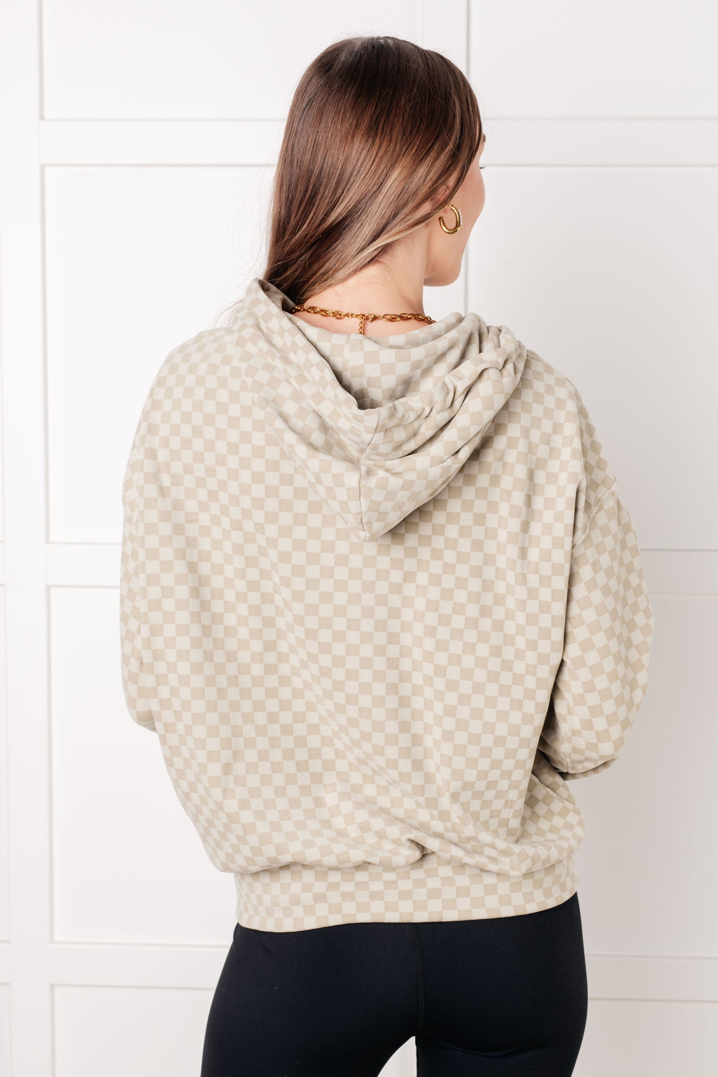 Ask Me Out Checkered Hoodie in Sage MadreForte LLC