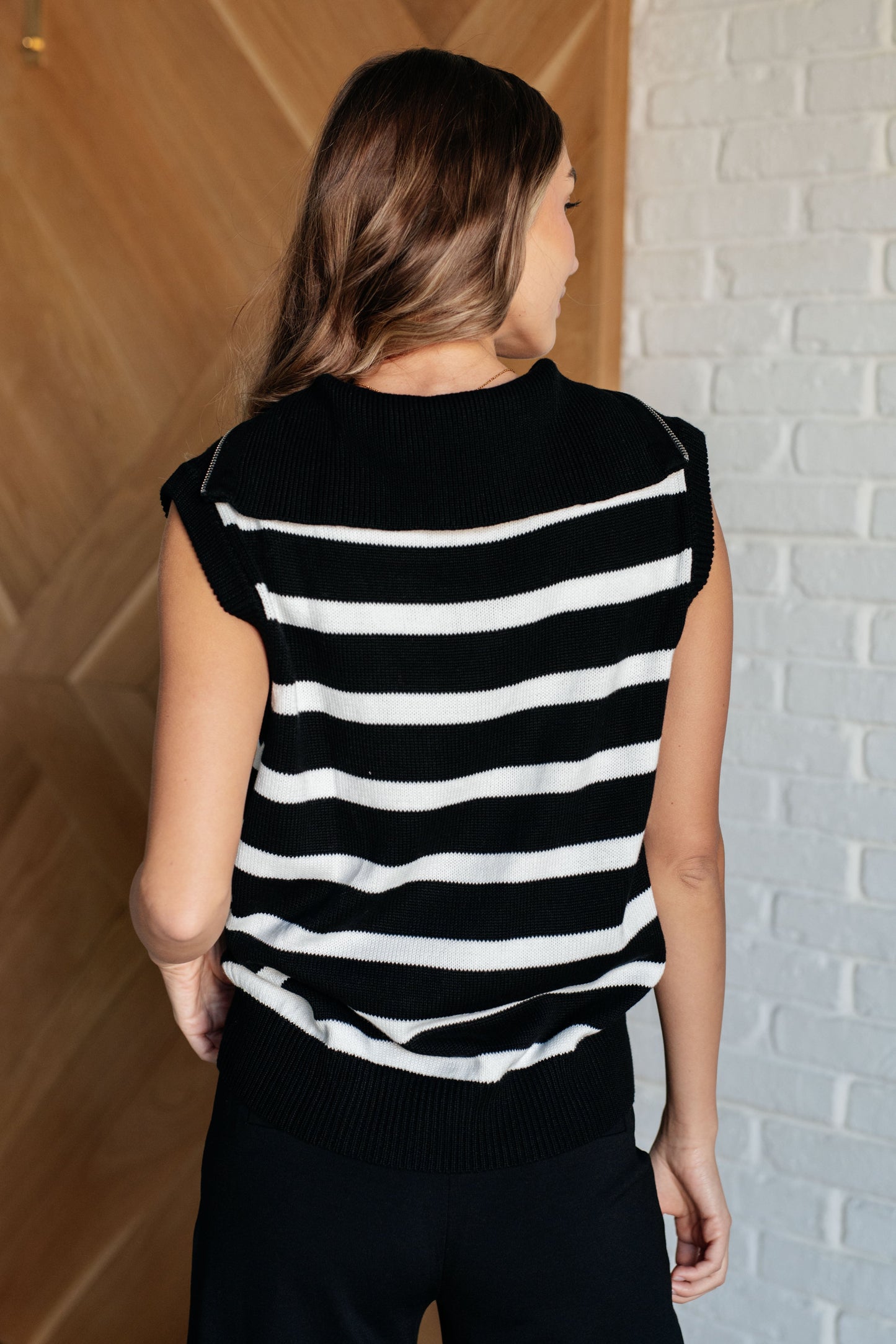 Attached at the Hip 1/4 Zip Sleeveless Sweater MadreForte LLC