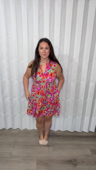 Lizzy Three Tier Tank Dress in Morning Glory
