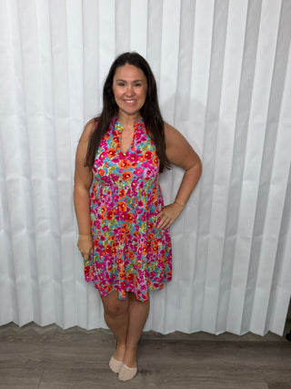 Lizzy Three Tier Tank Dress in Morning Glory