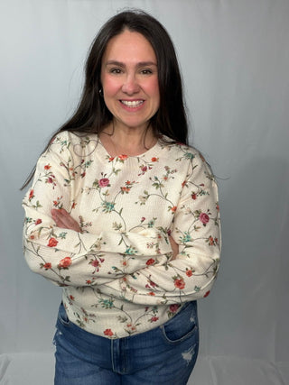 Floral Lightweight Long Sleeve Sweater