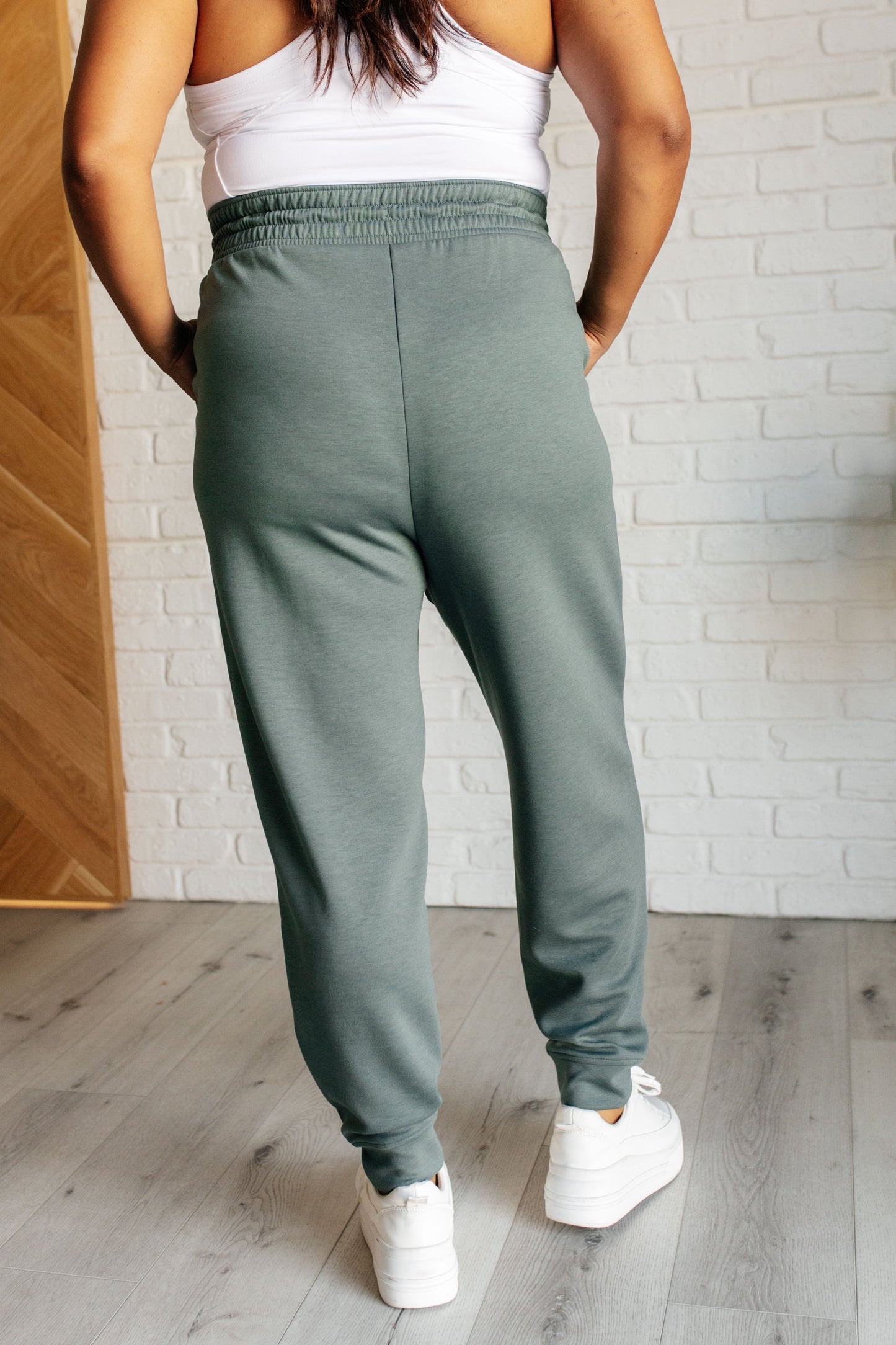 Center Seam Scuba Joggers in Ash Jade MadreForte LLC