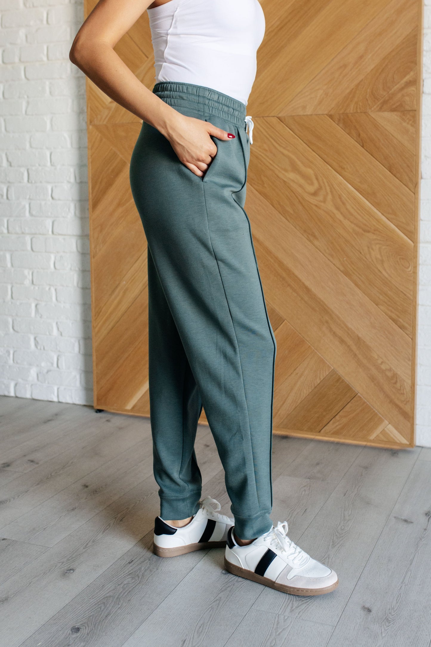 Center Seam Scuba Joggers in Ash Jade MadreForte LLC