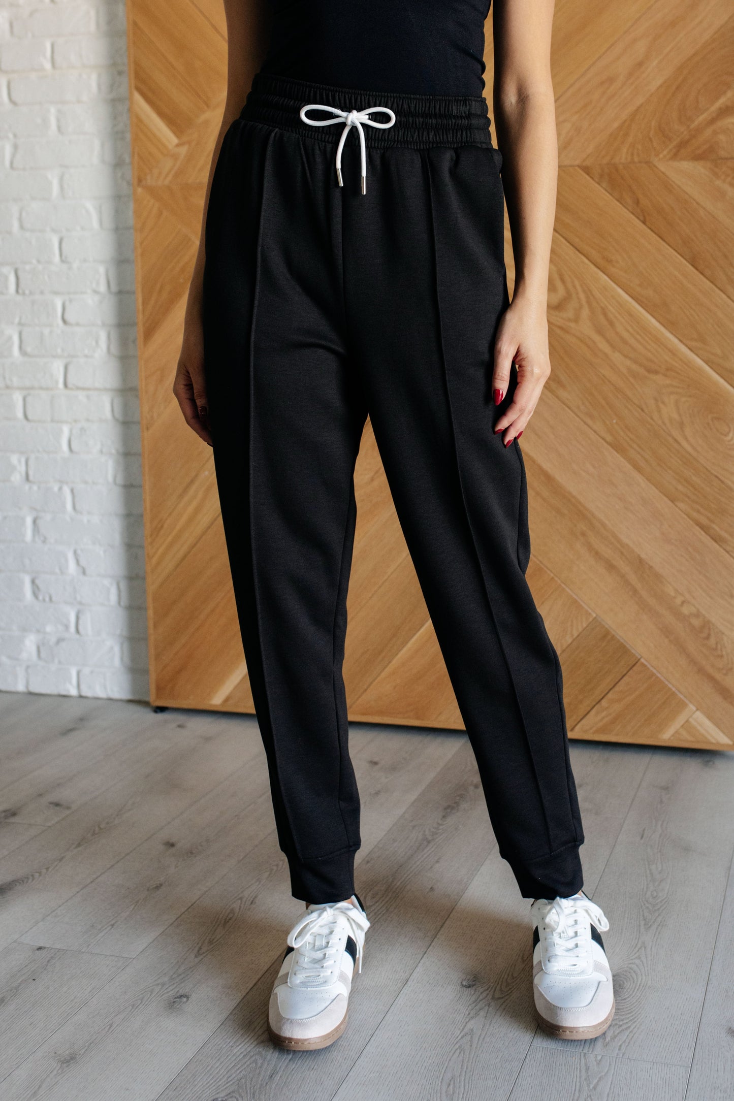 Center Seam Scuba Joggers in Black MadreForte LLC