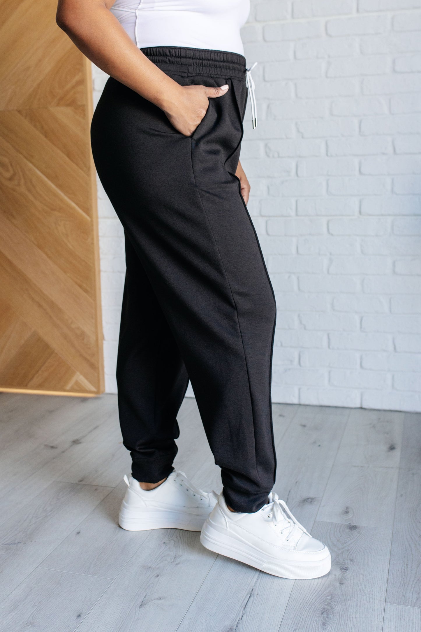 Center Seam Scuba Joggers in Black MadreForte LLC