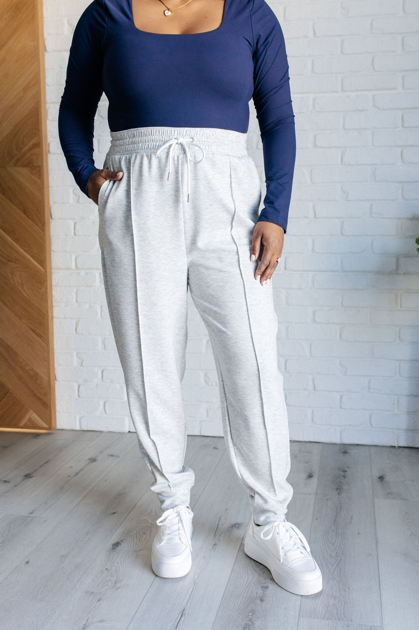 Center Seam Scuba Joggers in Heather Grey MadreForte LLC