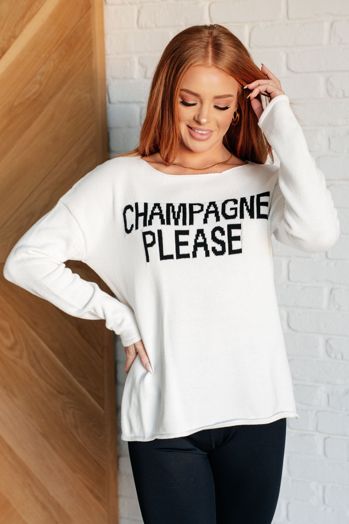 Champagne Please Lightweight Sweater MadreForte LLC