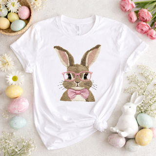 Sophisticated Bunny Faux Embroidery| T-Shirt