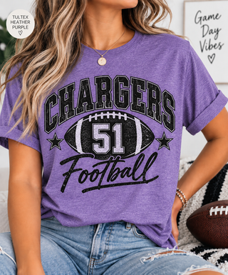 Custom Team Football Number Graphic Tee