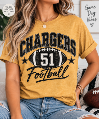 Custom Team Football Number Graphic Tee