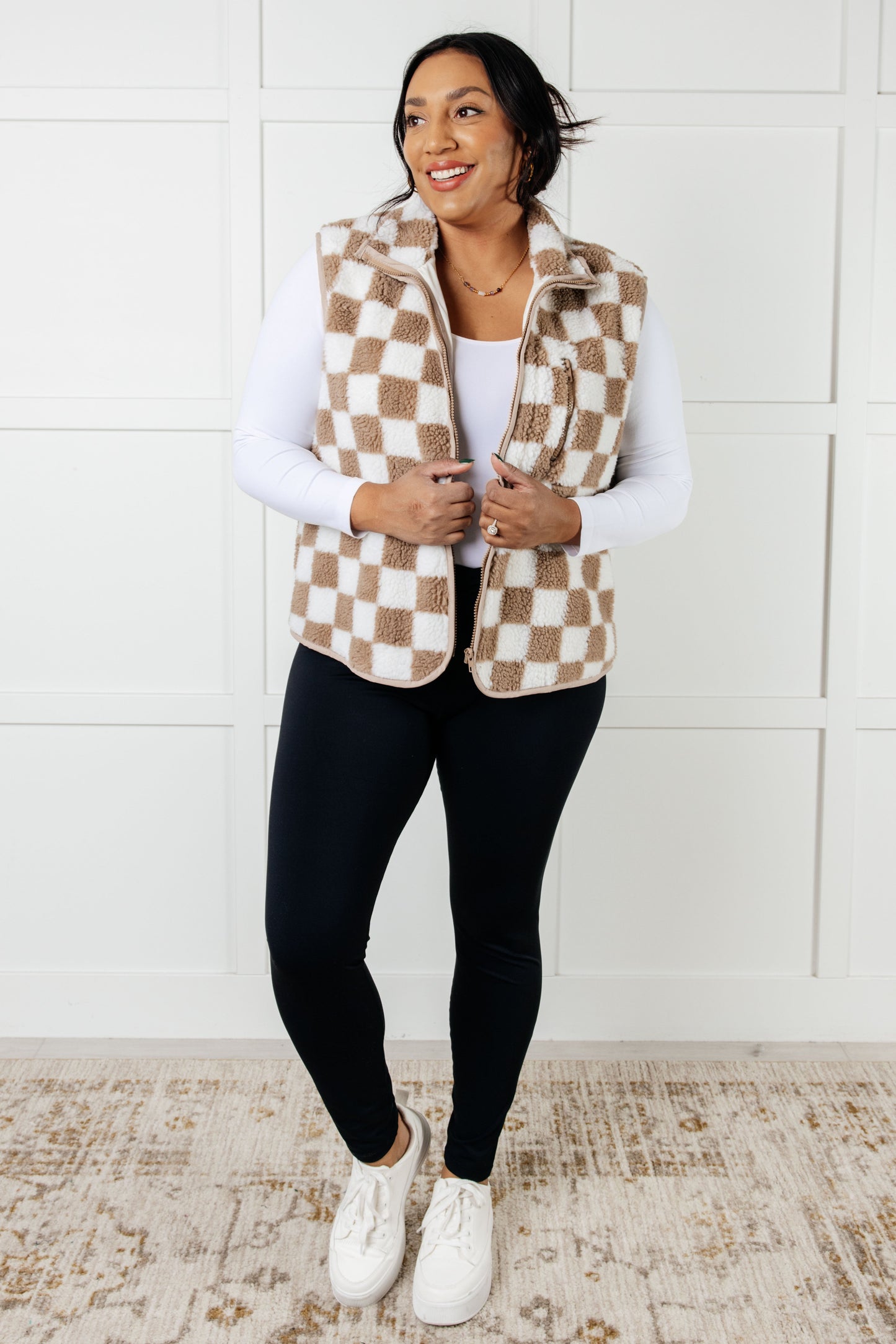 Check it Out Checkered Fleece Vest MadreForte LLC