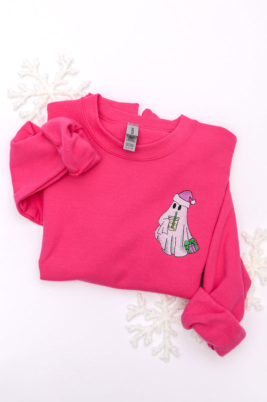 PREORDER: Bougie Santa Ghost Embroidered Sweatshirt MadreForte LLC