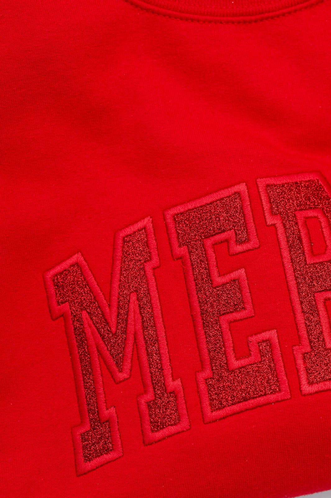 PREORDER: Embroidered Merry Glitter Applique Sweatshirt MadreForte LLC