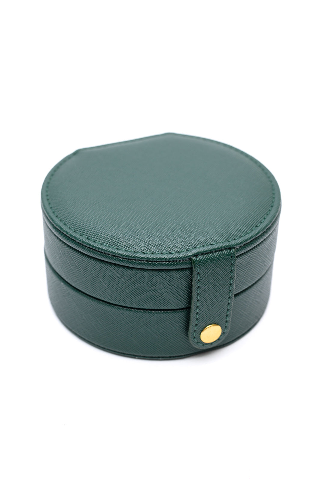 Circular Travel Jewelry Case in Green MadreForte LLC